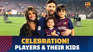 Barça celebrates double with their families