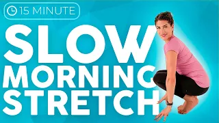 15 minute Morning Yoga Routine 💙  Daily SLOW Yoga Stretch All Levels