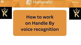 Introduction of Handled by (voice Recognition) and how to work on this category (URDU)
