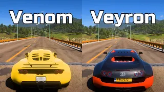 Forza Horizon 5: Hennessey Venom GT vs Bugatti Veyron Super Sport - Drag Race