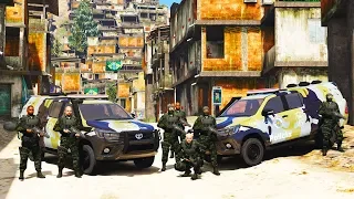 GTA V VIDA POLICIAL - EQUIPE DO C.O.E. INVADE FAVELA  - LSPDFR - ‹ OLD BOB ›