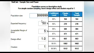 sample size calculations Amharic