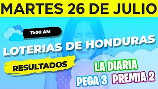 Sorteo 11AM Loto Honduras, La Diaria, Pega 3, Premia 2, Martes 26 de Julio del 2022 | Ganador 😱🤑💰💵