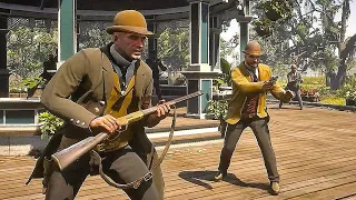 Pinkertons vs Angelo Bronte's Mob | Red Dead Redemption 2 NPC Wars 96