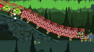 Bad Piggies - CRAZY LONGEST TRAIN WALKTHROUGH GROUND HOG DAY LEVELS WITH KING PIG AND CLOWN PIGGIES!