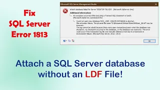 Recover & Rebuild a database without a SQL Server Transaction Log File (.LDF).