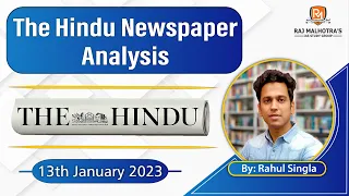The Hindu Newspaper Analysis 13 Jan 2023 | UPSC CSE |