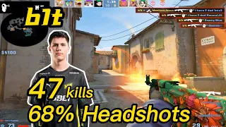 b1t FACEIT INFERNO POV - 47Kills😮 - 68%HS - 6 Triples - CSGO b1t POV!