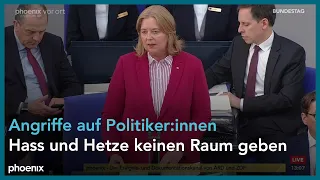 Bundestagspräsidentin Bärbel Bas zu Gewalt gegen Politiker:innen am 15.05.24