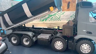 Rc tipper Mercedes Arocs 8x4  finish project with G.T power sound and light