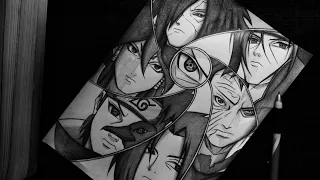 Drawing Madara, Itachi, Obito, Sasuke, Shisui Uchiha And Indra Otsutsuki | Naruto Shippuden