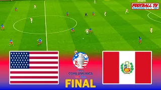 USA vs PERU - COPA AMERICA FINAL | Full Match & All Goals 2024 | eFootball PES Gameplay