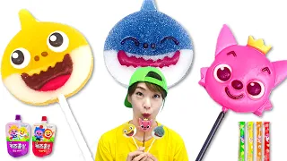 Baby Shark Snack Mukbang 핑크퐁 아기상어 과자 먹방 마시멜로우 젤리 JOYPONG 조이퐁