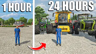 I SPENT 24h HARVESTING FIELDS with BIG TRACTORS | Farming Simulator 22 Timelapse