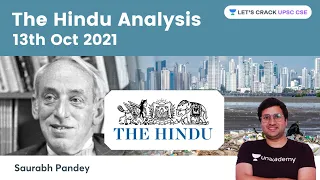 The Hindu Newspaper Editorial Analysis 13th Oct 2021 | Current Affairs | UPSC CSE | Saurabh Pandey