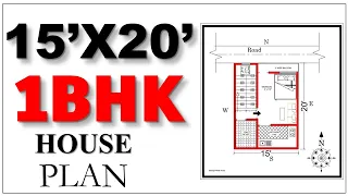 15x20 north facing house plan || 15X20 ghar ka naksha || 15x20  house design || 15×20 house plan ||