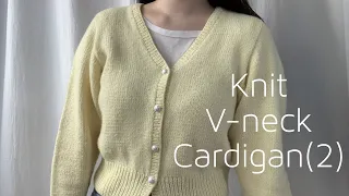 💛브이넥 가디건 셋인슬리브형태로 만들어보아요! (2) Knit Vneck cardigan set in sleeve tutorial (2)