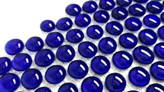 Glossy Cobalt Blue Penny Round Glass Mosaic Tiles