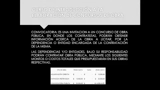 Introduccion a la elaboración de concursos de obra