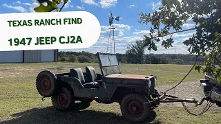 1947 Willys Jeep CJ2A - Texas Ranch Find!