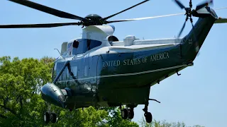 Marine One lifts off for a quick trip to Scranton