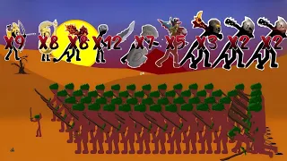 ALL UNITS VS MEGA RED ARMY 999 ||WICH UNIT CAN DEFEAT RED ARMY STICK WAR LEGACY