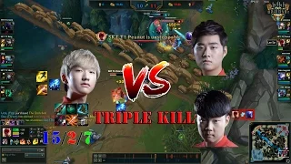SKT T1 Peanut Leesin (Triple Kill)  vs SKT T1 Bang renger + SKT T1 Huni Jhin