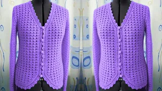 Super Easy Crochet Women Sweater Coat Top Blouse Sweater Pattern free