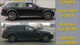 SLIP TEST - Audi A6 Allroad vs Audi A4 Allroad - TORSEN vs Quattro ULTRA - @4x4.tests.on.rollers