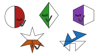 Fractions Year 1 -  Finding Half of Shapes