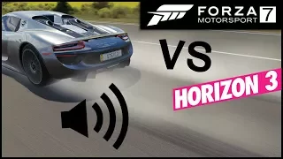 Forza Horizon 3 VS Forza Motorsport 7 - Porsche 918 Spyder Car Sounds Comparison - FH3 VS Forza 7