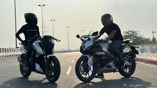 R15M vs N160 (not stock) drag race || N160 performance exhaust