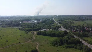 Крупный пожар Клубы дыма видны издалека Алатырь Чувашия 25 06 2021 начало 2 день не могут потушить