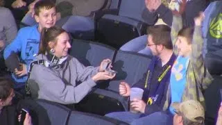 Kiss Cam Captures Woman Proposing to Boyfriend During Hockey Game