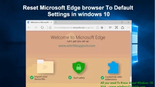 How to Reset Microsoft Edge to its Default Settings in windows 10 1909