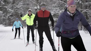 Cross country skiing and snowshoeing in the Western Upper Peninsula, Michigan's Trailhead.