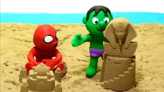 DibusYmas Sand castles fun 💕Superhero Clay Stop motion videos - Vengatoon