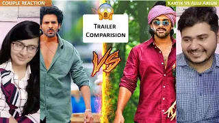 Couple Reaction on Shehzada Vs Ala Vaikunthapurramuloo Trailer | Kartik Aaryan Vs Allu Arjun