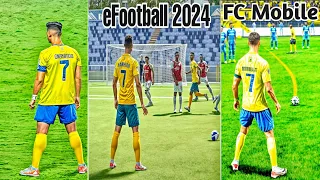 Ronaldo Free Kick Comparison Real 🆚 FC Mobile 24 🆚 eFootball 24 Mobile 🆚 DLS 24 🆚 Total Football 🔥