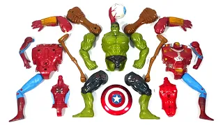 Merakit Mainan Hulk Smash VS Hulk Buster VS Siren Head dan iron Spider-Man Superhero Toys