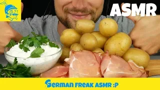 ASMR eating BLACK FOREST HAM with boiled potatoes and quark - GFASMR