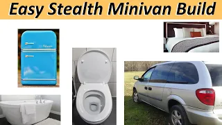 No Build Stealth Minivan Camper with Fridge, Freezer, Stove, Toilet, Shower, Bed, Solar and more.