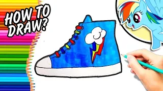 HOW TO DRAW RAINBOW DASH SHOES | How to draw My little pony | Drawing tutorial for kids