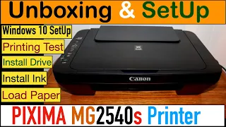 Canon PIXMA MG2540s Setup, Unboxing, Install Ink, SetUp Win 10, Install Drivers, Printing & Review.