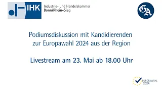 Podiumsdiskussion mit Kandidierenden zur Europawahl 2024 aus der Region am 23. Mai