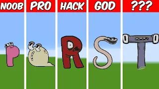 ALPHABET LORE P...T Pixel Art Build in Minecraft ! Noob vs Pro vs Hacker vs God Minecraft Animation