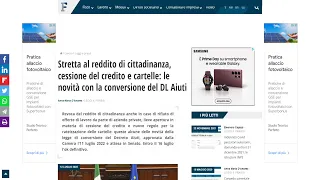 Le novità sul reddito di cittadinanza nella conversione del DL Aiuti e altre news di fisco e lavoro