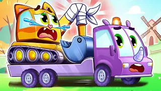 Vehicles-assistants got a hurt 🚒🚜🏗️ | Songs for Kids by Toonaland