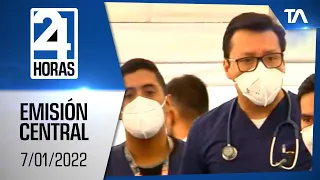 Noticias Ecuador: Noticiero 24 Horas 7/01/2022 (Emisión Central)