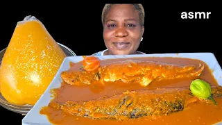 African food mukbang/ fish pepper soup with stash fufu Nigeria food ASMR mukbang/ eating Sound ASMR